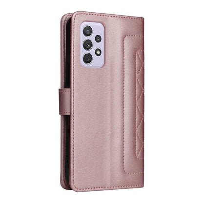 Samsung Galaxy A72 Diamond Lattice Leather Flip Phone Case - Durable and Convenient Holder with Precision Cutouts