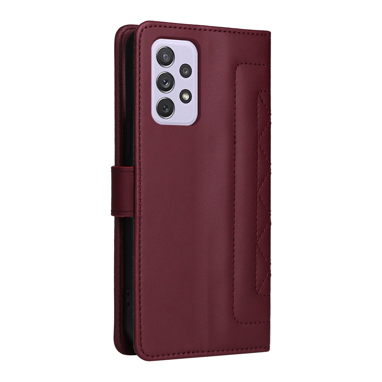 Samsung Galaxy A72 Diamond Lattice Leather Flip Phone Case - Durable and Convenient Holder with Precision Cutouts