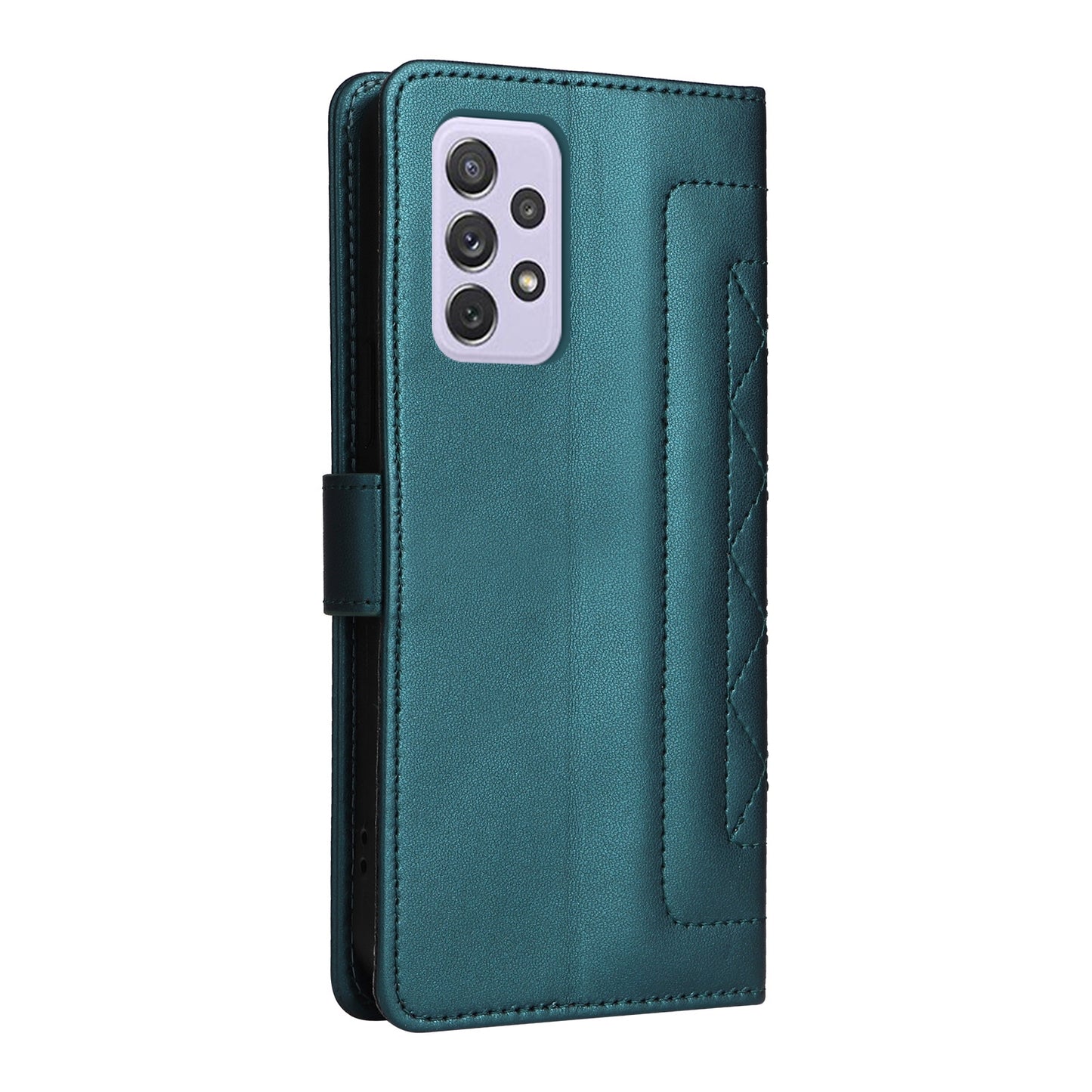Samsung Galaxy A72 Diamond Lattice Leather Flip Phone Case - Durable and Convenient Holder with Precision Cutouts