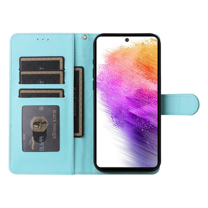 Samsung Galaxy A73 5G Diamond Lattice Leather Flip Phone Case - Durable and Convenient Holder with Precision Cutouts