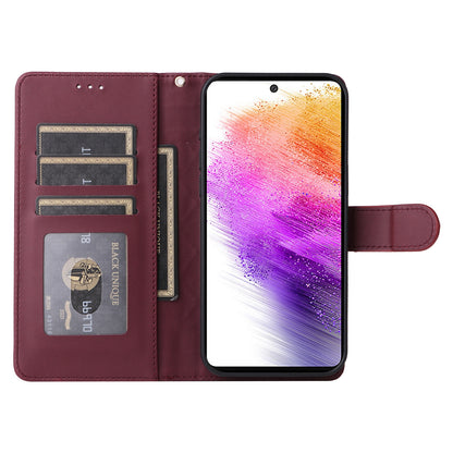 Samsung Galaxy A73 5G Diamond Lattice Leather Flip Phone Case - Durable and Convenient Holder with Precision Cutouts