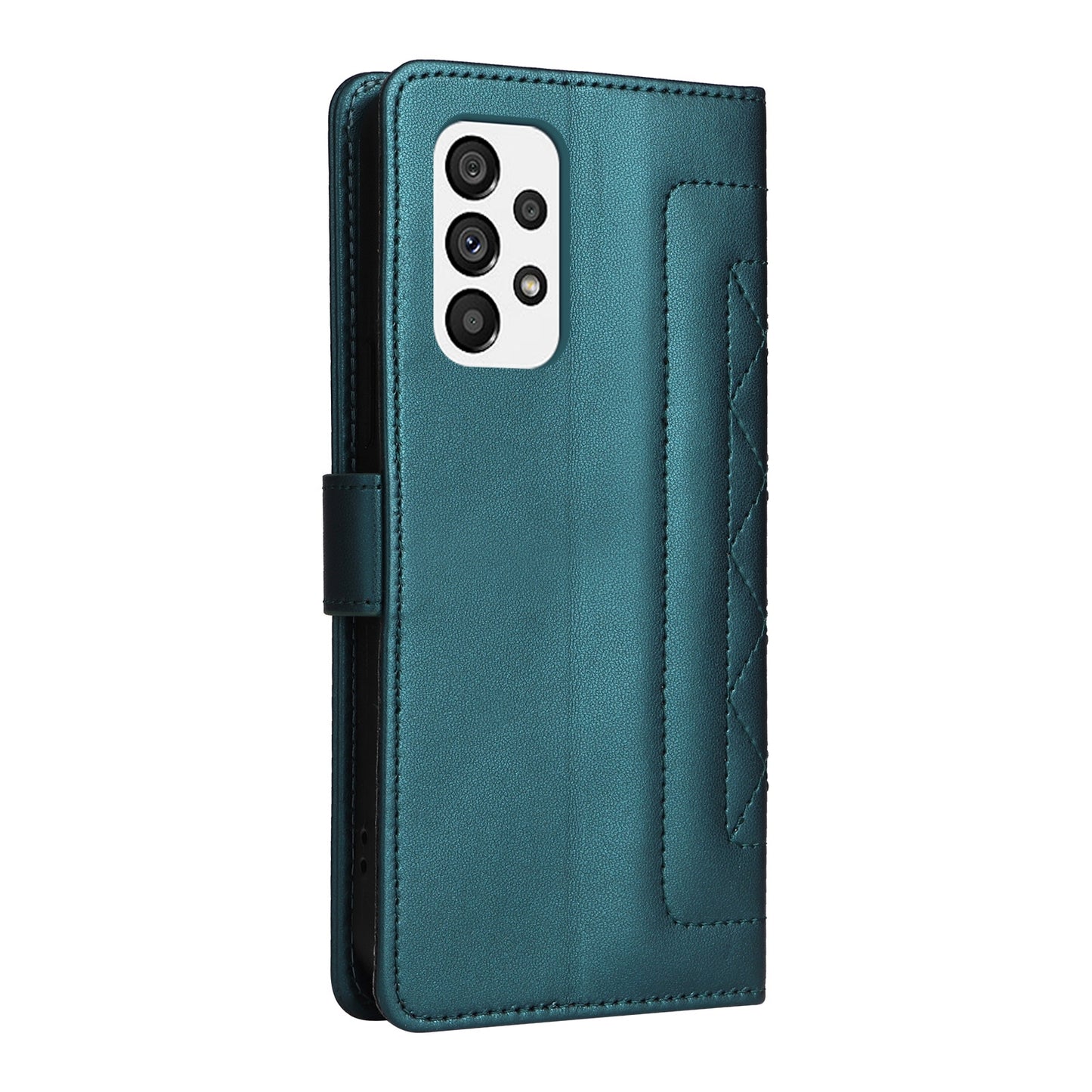 Samsung Galaxy A73 5G Diamond Lattice Leather Flip Phone Case - Durable and Convenient Holder with Precision Cutouts