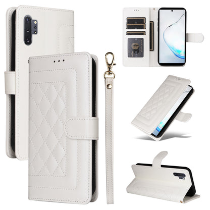 Samsung Galaxy Note10+ Diamond Lattice Leather Flip Phone Case - Durable and Convenient Holder with Precision Cutouts