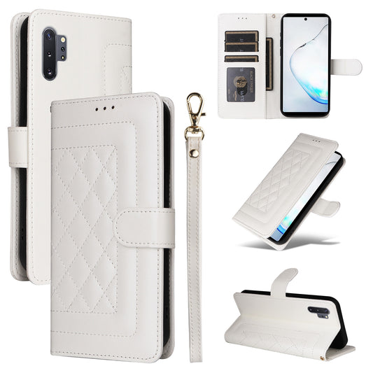 Samsung Galaxy Note10+ Diamond Lattice Leather Flip Phone Case - Durable and Convenient Holder with Precision Cutouts