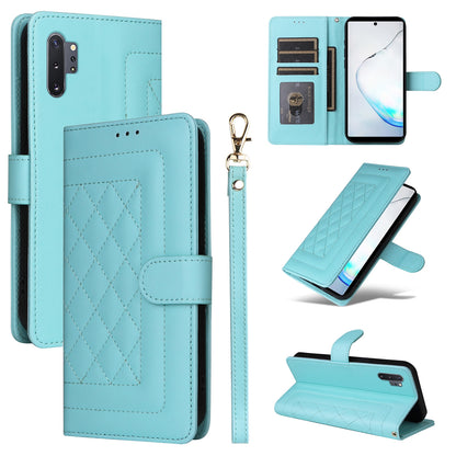 Samsung Galaxy Note10+ Diamond Lattice Leather Flip Phone Case - Durable and Convenient Holder with Precision Cutouts