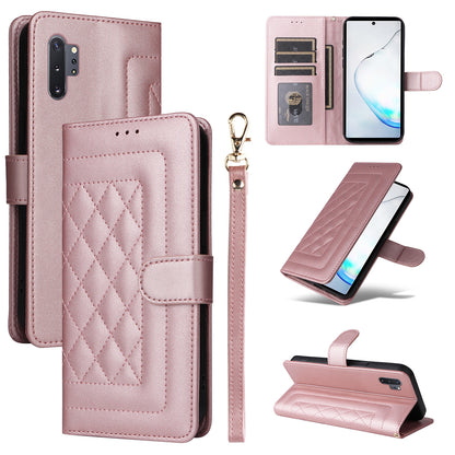 Samsung Galaxy Note10+ Diamond Lattice Leather Flip Phone Case - Durable and Convenient Holder with Precision Cutouts