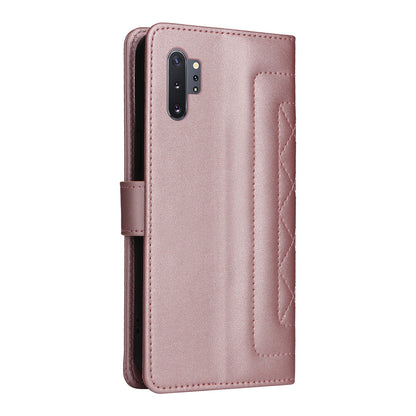 Samsung Galaxy Note10+ Diamond Lattice Leather Flip Phone Case - Durable and Convenient Holder with Precision Cutouts