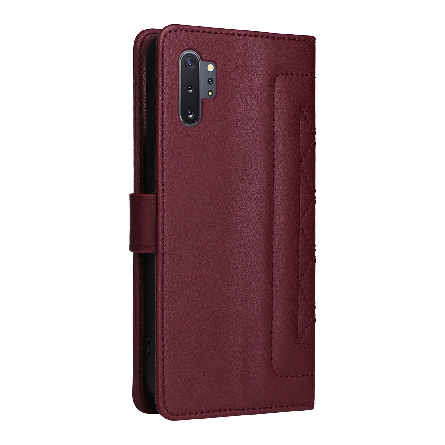 Samsung Galaxy Note10+ Diamond Lattice Leather Flip Phone Case - Durable and Convenient Holder with Precision Cutouts