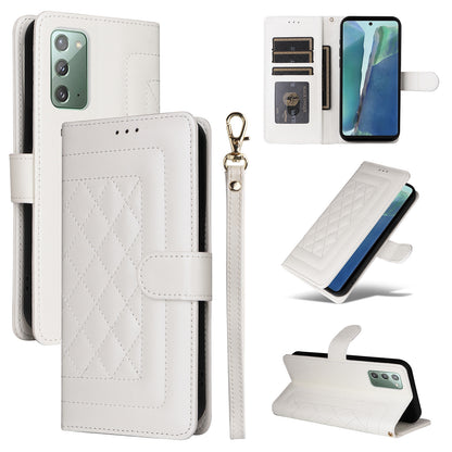 Samsung Galaxy Note20 Diamond Lattice Leather Flip Phone Case - Durable and Convenient Holder with Precision Cutouts