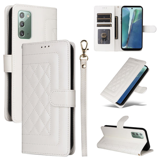 Samsung Galaxy Note20 Diamond Lattice Leather Flip Phone Case - Durable and Convenient Holder with Precision Cutouts