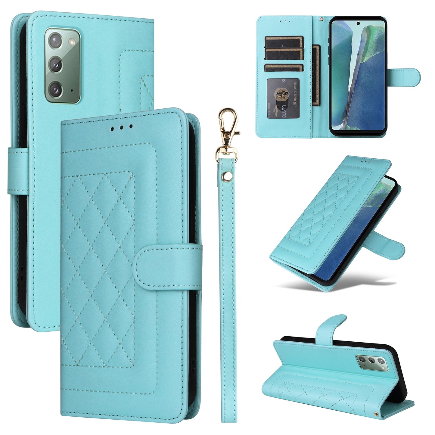 Samsung Galaxy Note20 Diamond Lattice Leather Flip Phone Case - Durable and Convenient Holder with Precision Cutouts