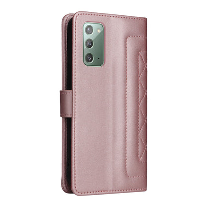 Samsung Galaxy Note20 Diamond Lattice Leather Flip Phone Case - Durable and Convenient Holder with Precision Cutouts