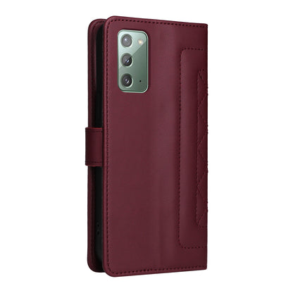 Samsung Galaxy Note20 Diamond Lattice Leather Flip Phone Case - Durable and Convenient Holder with Precision Cutouts