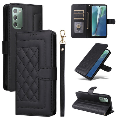 Samsung Galaxy Note20 Diamond Lattice Leather Flip Phone Case - Durable and Convenient Holder with Precision Cutouts