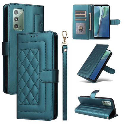 Samsung Galaxy Note20 Diamond Lattice Leather Flip Phone Case - Durable and Convenient Holder with Precision Cutouts