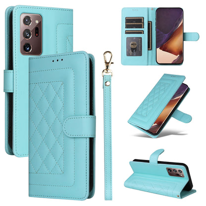 Samsung Galaxy Note20 Ultra Diamond Lattice Leather Flip Phone Case - Durable and Convenient Holder with Precision Cutouts