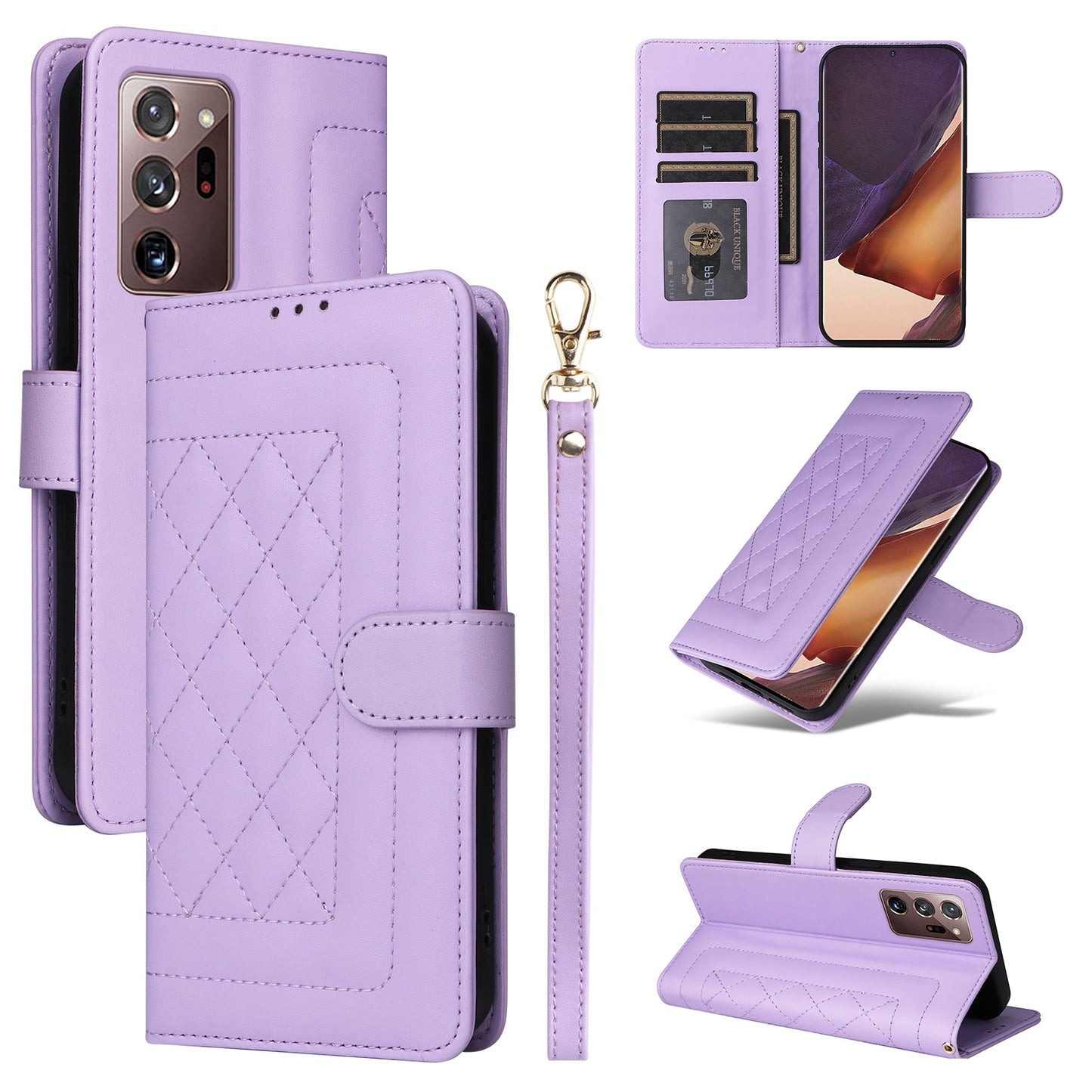 Samsung Galaxy Note20 Ultra Diamond Lattice Leather Flip Phone Case - Durable and Convenient Holder with Precision Cutouts