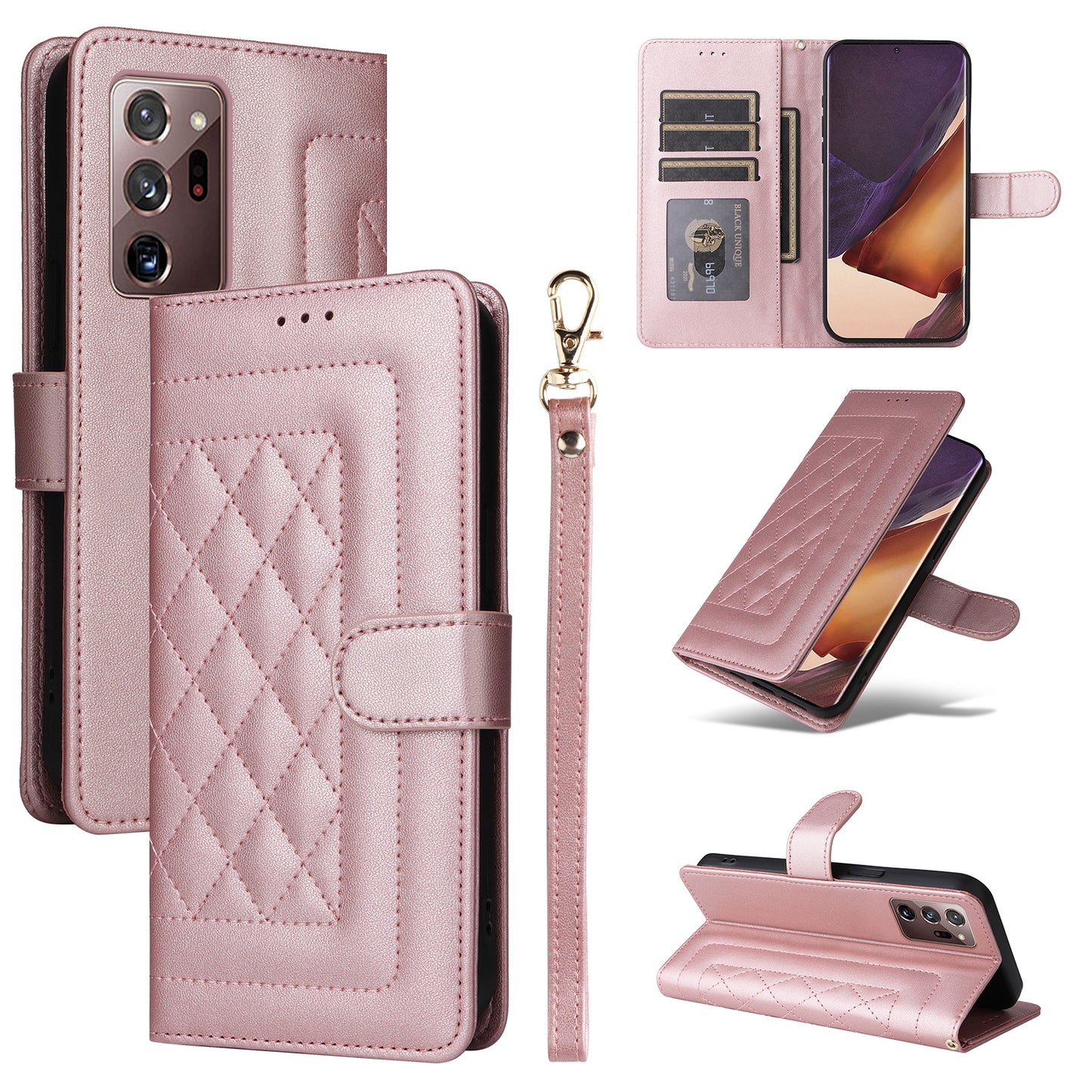 Samsung Galaxy Note20 Ultra Diamond Lattice Leather Flip Phone Case - Durable and Convenient Holder with Precision Cutouts