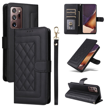 Samsung Galaxy Note20 Ultra Diamond Lattice Leather Flip Phone Case - Durable and Convenient Holder with Precision Cutouts