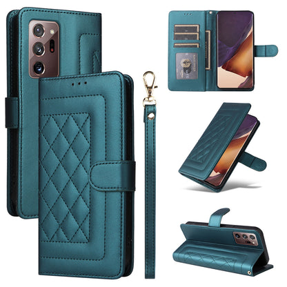 Samsung Galaxy Note20 Ultra Diamond Lattice Leather Flip Phone Case - Durable and Convenient Holder with Precision Cutouts