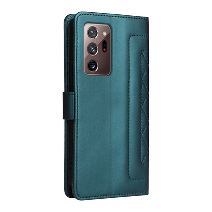 Samsung Galaxy Note20 Ultra Diamond Lattice Leather Flip Phone Case - Durable and Convenient Holder with Precision Cutouts