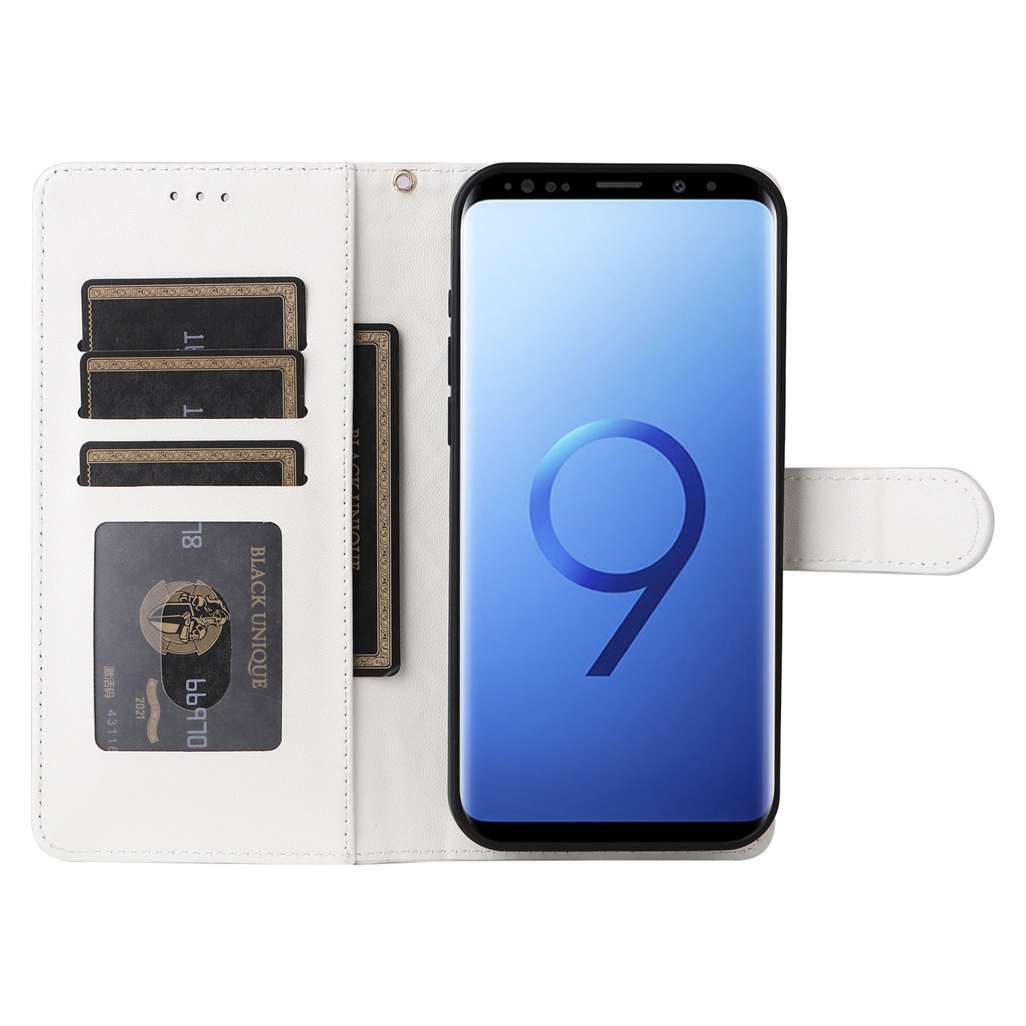 Samsung Galaxy S9 Diamond Lattice Leather Flip Phone Case - Durable and Convenient Holder with Precision Cutouts