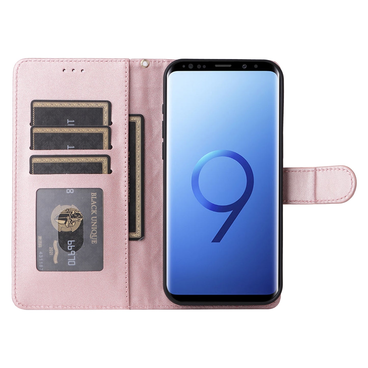 Samsung Galaxy S9 Diamond Lattice Leather Flip Phone Case - Durable and Convenient Holder with Precision Cutouts