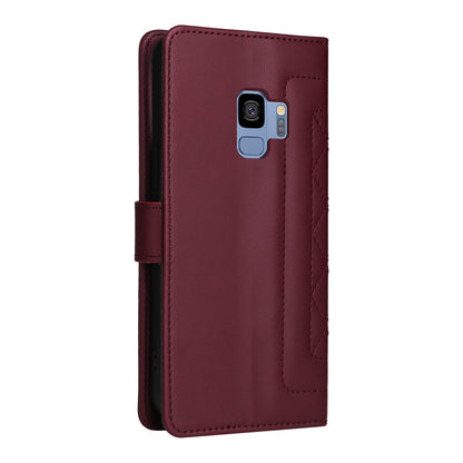 Samsung Galaxy S9 Diamond Lattice Leather Flip Phone Case - Durable and Convenient Holder with Precision Cutouts