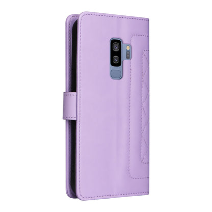 Samsung Galaxy S9+ Diamond Lattice Leather Flip Phone Case - Durable and Convenient Holder with Precision Cutouts