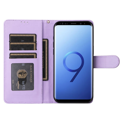 Samsung Galaxy S9+ Diamond Lattice Leather Flip Phone Case - Durable and Convenient Holder with Precision Cutouts