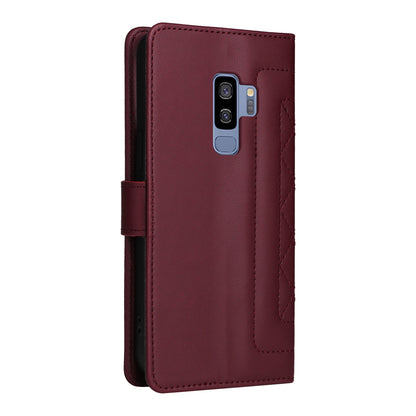 Samsung Galaxy S9+ Diamond Lattice Leather Flip Phone Case - Durable and Convenient Holder with Precision Cutouts
