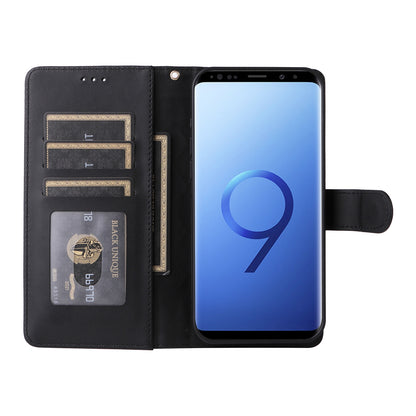 Samsung Galaxy S9+ Diamond Lattice Leather Flip Phone Case - Durable and Convenient Holder with Precision Cutouts