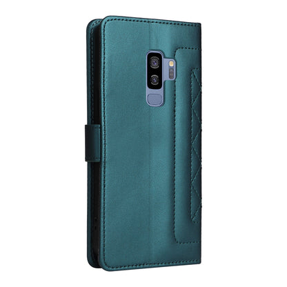 Samsung Galaxy S9+ Diamond Lattice Leather Flip Phone Case - Durable and Convenient Holder with Precision Cutouts
