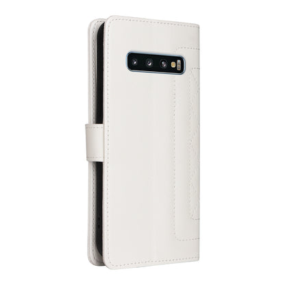 Samsung Galaxy S10 Diamond Lattice Leather Flip Phone Case - Durable and Convenient Holder with Precision Cutouts