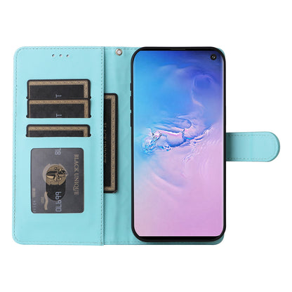 Samsung Galaxy S10 Diamond Lattice Leather Flip Phone Case - Durable and Convenient Holder with Precision Cutouts