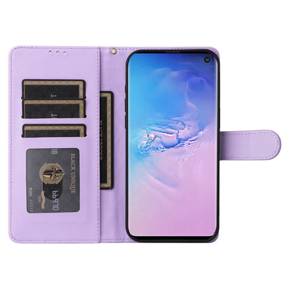 Samsung Galaxy S10 Diamond Lattice Leather Flip Phone Case - Durable and Convenient Holder with Precision Cutouts