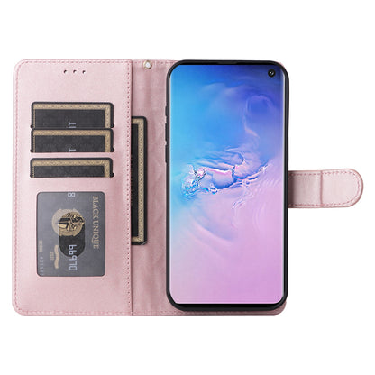 Samsung Galaxy S10 Diamond Lattice Leather Flip Phone Case - Durable and Convenient Holder with Precision Cutouts