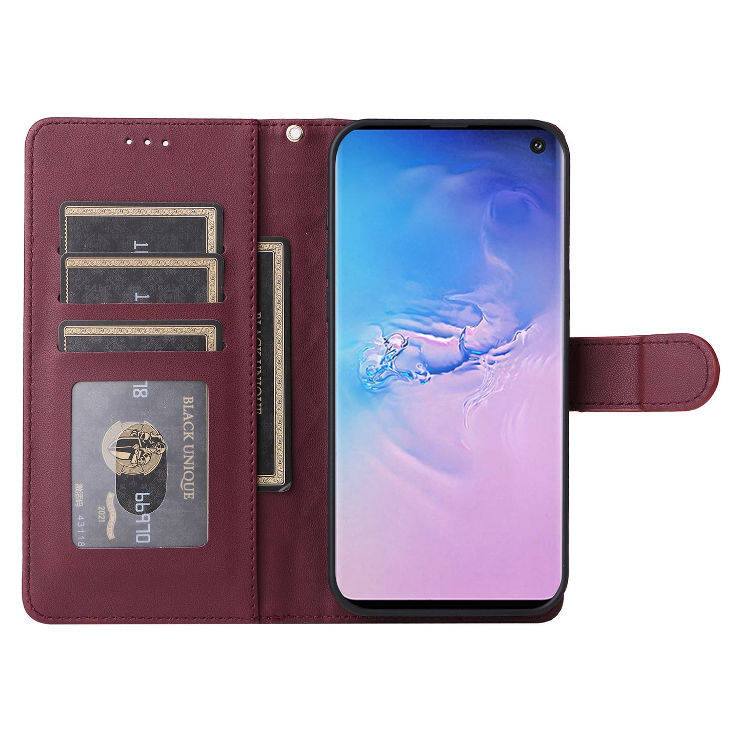 Samsung Galaxy S10 Diamond Lattice Leather Flip Phone Case - Durable and Convenient Holder with Precision Cutouts