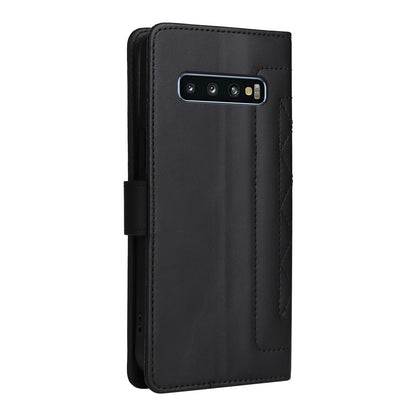 Samsung Galaxy S10 Diamond Lattice Leather Flip Phone Case - Durable and Convenient Holder with Precision Cutouts
