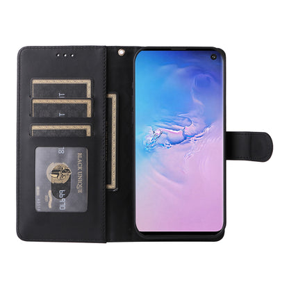 Samsung Galaxy S10 Diamond Lattice Leather Flip Phone Case - Durable and Convenient Holder with Precision Cutouts