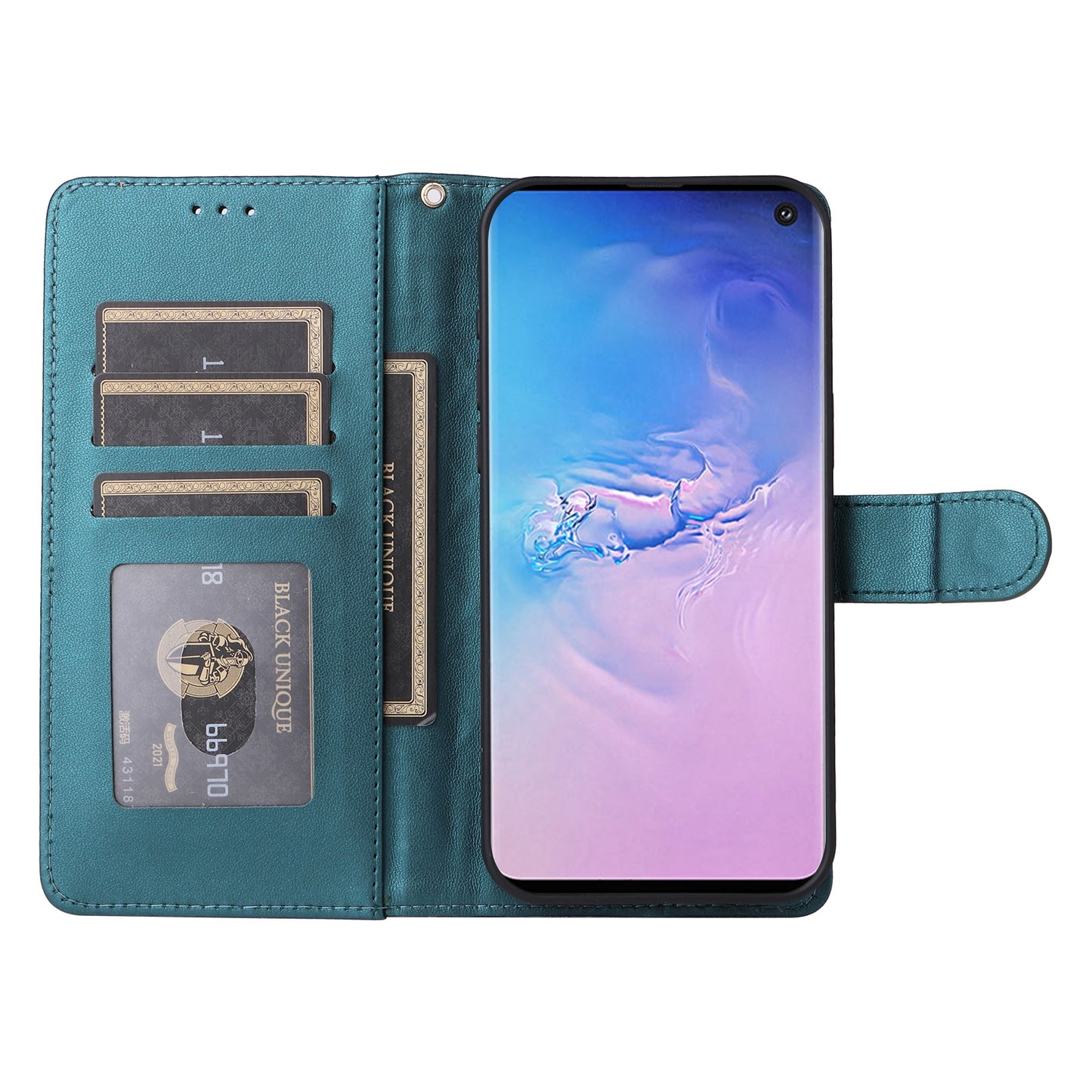Samsung Galaxy S10 Diamond Lattice Leather Flip Phone Case - Durable and Convenient Holder with Precision Cutouts