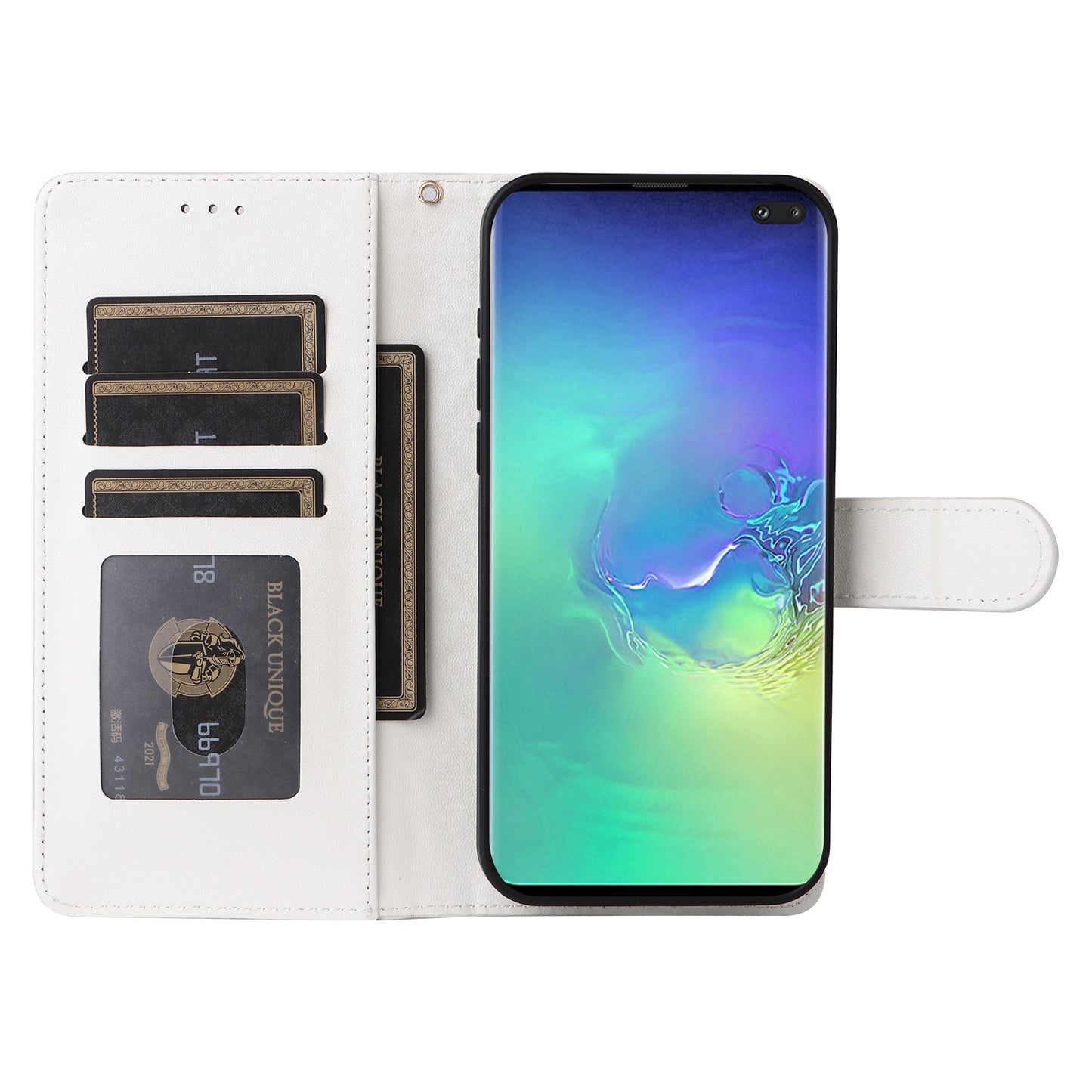 Samsung Galaxy S10+ Diamond Lattice Leather Flip Phone Case - Durable and Convenient Holder with Precision Cutouts