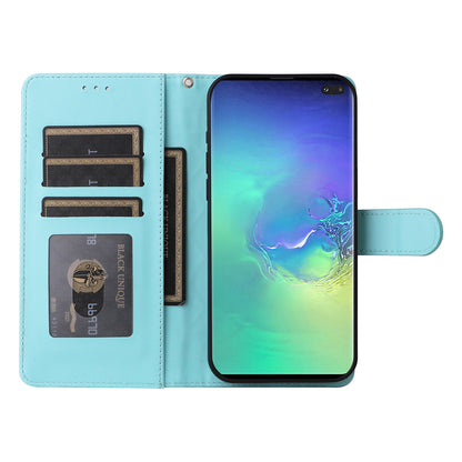 Samsung Galaxy S10+ Diamond Lattice Leather Flip Phone Case - Durable and Convenient Holder with Precision Cutouts