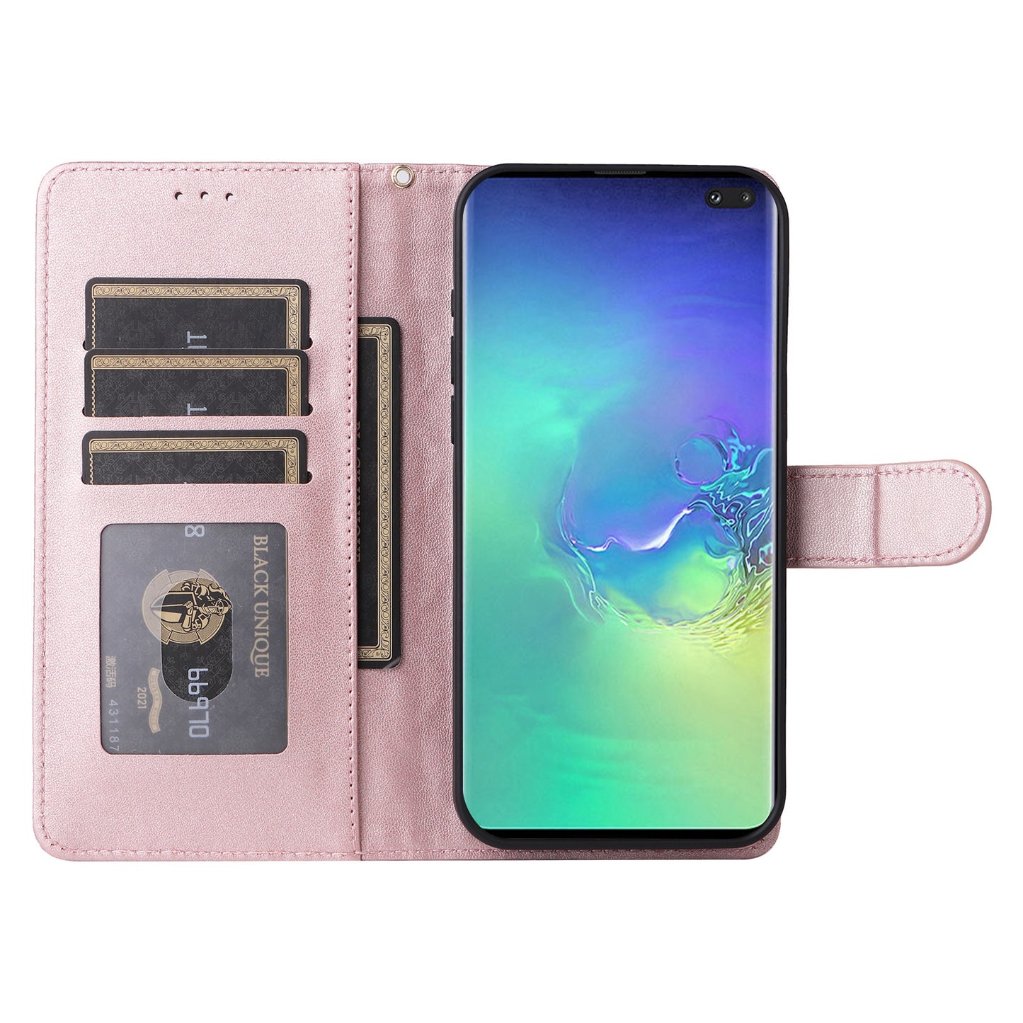 Samsung Galaxy S10+ Diamond Lattice Leather Flip Phone Case - Durable and Convenient Holder with Precision Cutouts