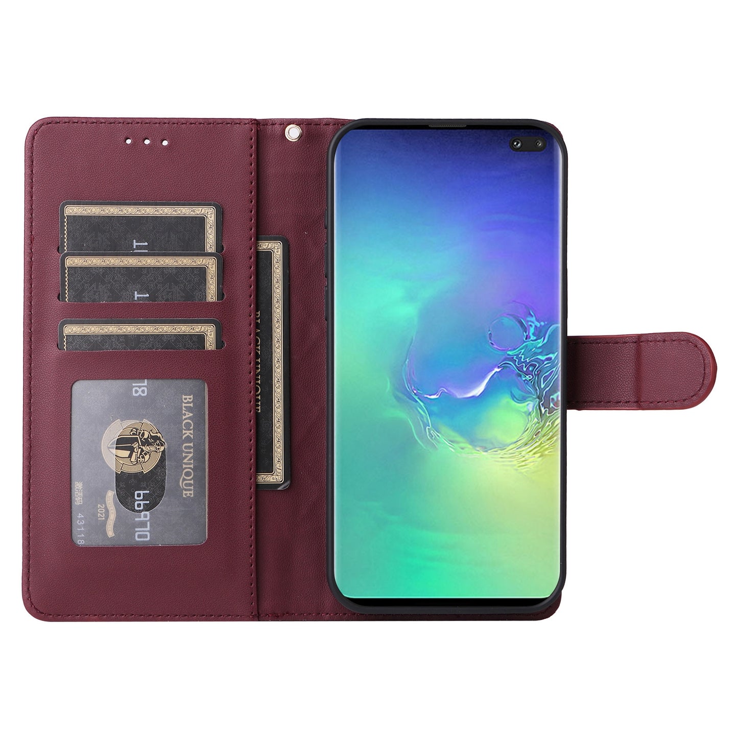 Samsung Galaxy S10+ Diamond Lattice Leather Flip Phone Case - Durable and Convenient Holder with Precision Cutouts