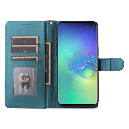 Samsung Galaxy S10+ Diamond Lattice Leather Flip Phone Case - Durable and Convenient Holder with Precision Cutouts
