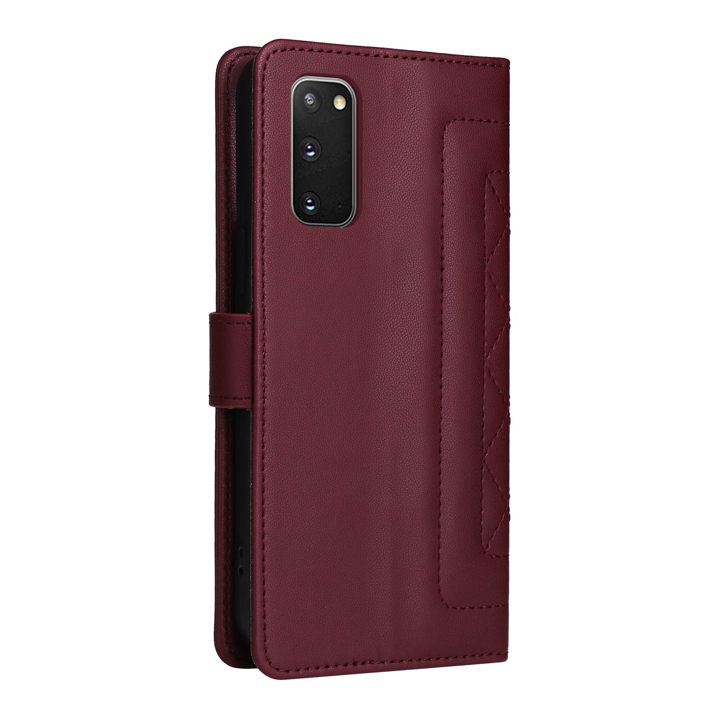 Samsung Galaxy S20 Diamond Lattice Leather Flip Phone Case - Durable and Convenient Holder with Precision Cutouts