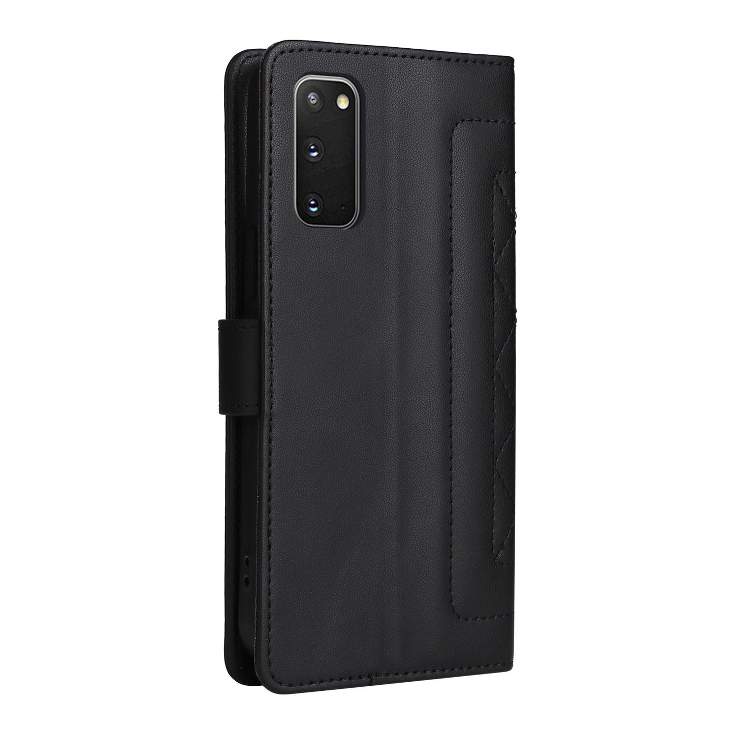 Samsung Galaxy S20 Diamond Lattice Leather Flip Phone Case - Durable and Convenient Holder with Precision Cutouts