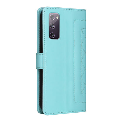 Samsung Galaxy S20 FE Diamond Lattice Leather Flip Phone Case - Durable and Convenient Holder with Precision Cutouts