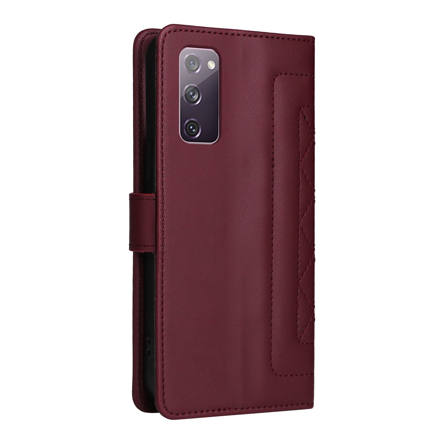 Samsung Galaxy S20 FE Diamond Lattice Leather Flip Phone Case - Durable and Convenient Holder with Precision Cutouts
